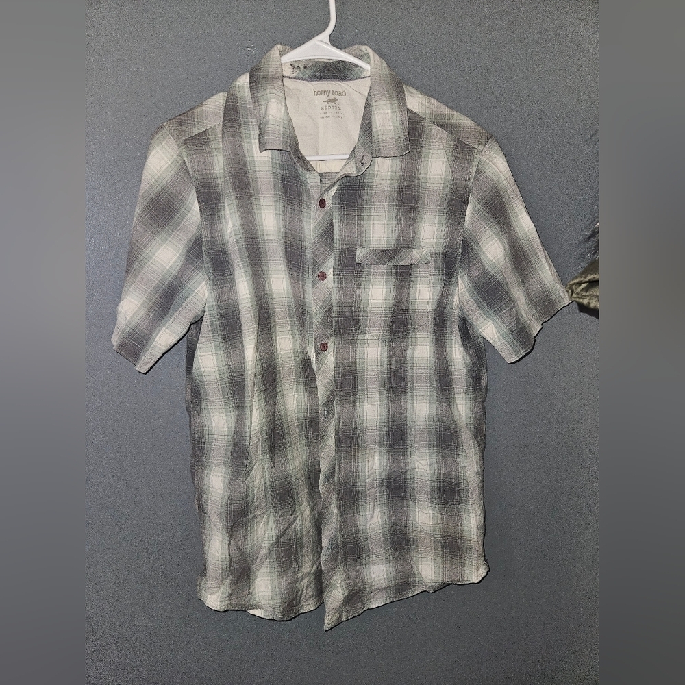 Horny Toad Mens Short Sleeve Button Up Shirt Size M